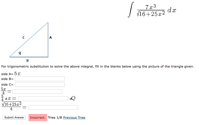 Solved integral 7x^3/square root 16 + 25x^2 dx For | Chegg.com