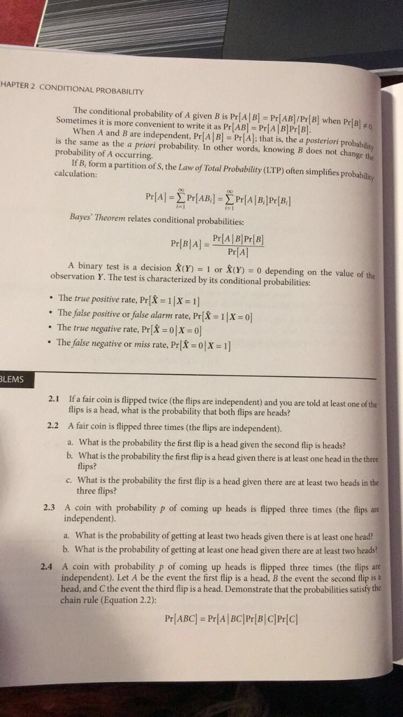 Solved HAPTER 2 CONDITIONAL PROBABILITY The Conditional | Chegg.com