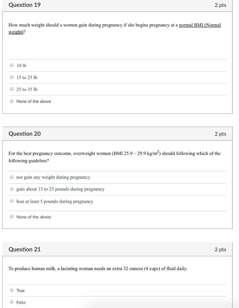 solved-question-19-2-pts-how-much-weight-should-a-women-gain-chegg