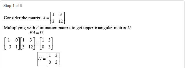 Solved In EA=U factorization, how do you find the E [1 0] | Chegg.com