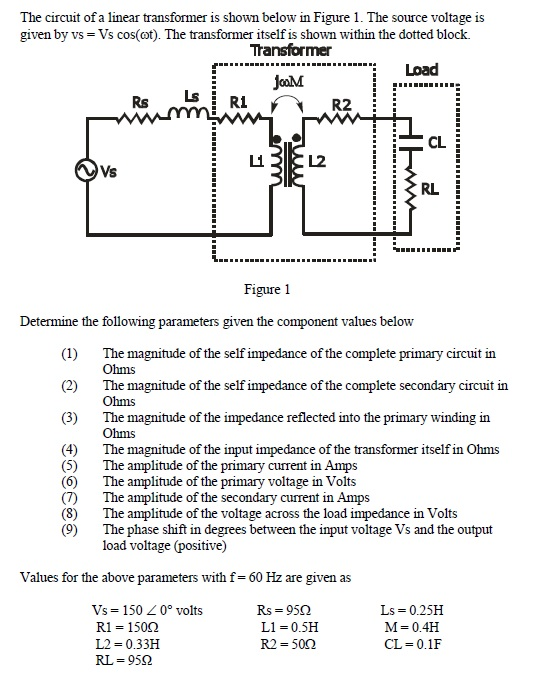 Solved The Circuit Of A Linear Transformer Is Shown Below In | Chegg.com