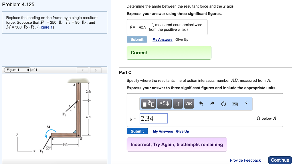 Solved Problem 4.125 Determine the angle between the | Chegg.com