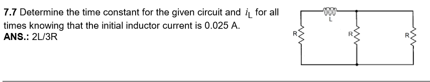 Solved Determine the time constant for the given circuit and | Chegg.com