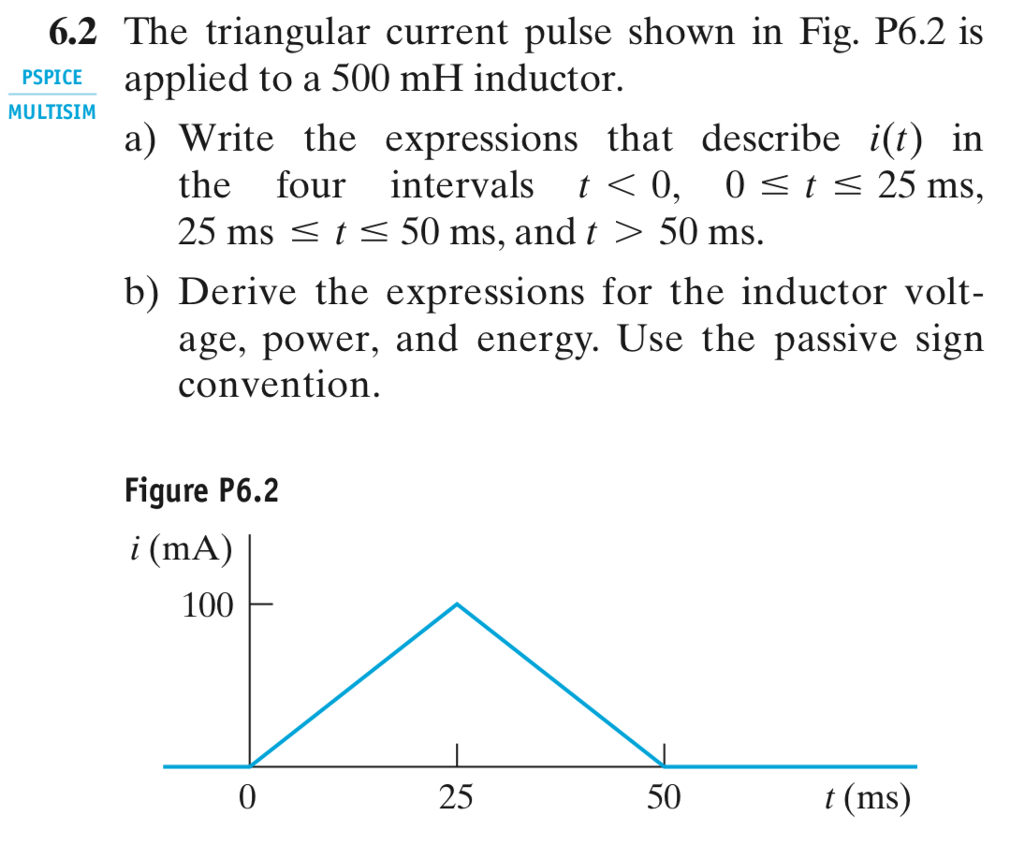 Solved 6.2 The triangular current pulse shown in Fig. P6.2
