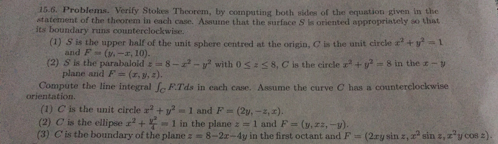 Solved Verify Stokes Theorem, By Computing Both Sides Of The 