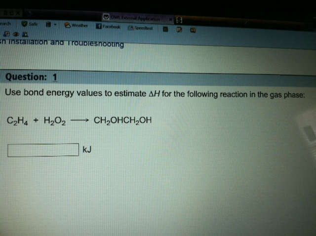 Solved Use bond energy values to estimate AH for the Chegg