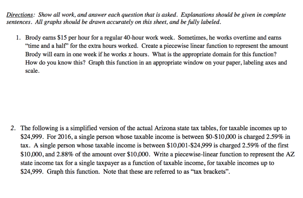 Solved Directions: Show all work, and answer each question | Chegg.com