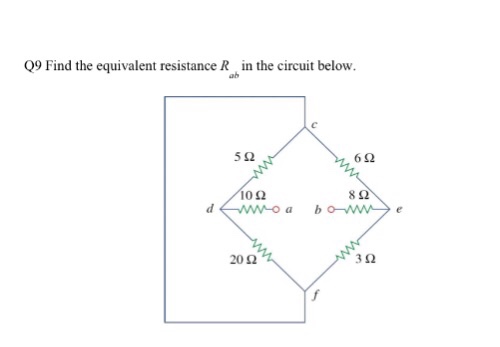 Solved Q9 Find The Equivalent Resistance R In The Circuit Chegg