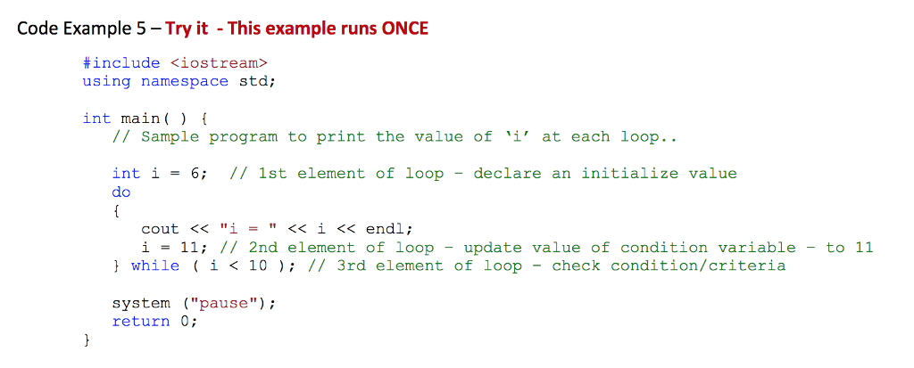 Solved Code Example 1 - Try it #include using namespace | Chegg.com