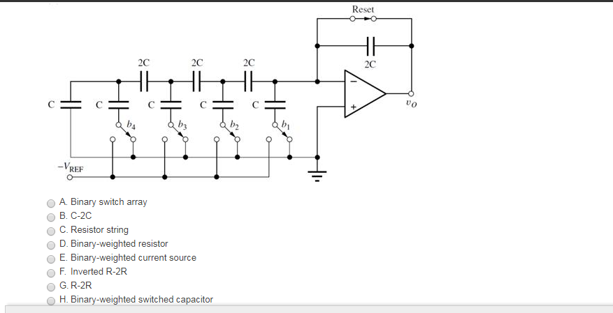 Solved Reset 2C 2C 2C 2C b2 REF A. Binary switch array O B. | Chegg.com