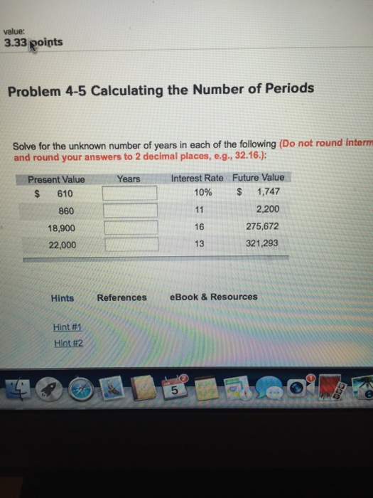 Solved Calculating the Number of Periods Solve for the | Chegg.com
