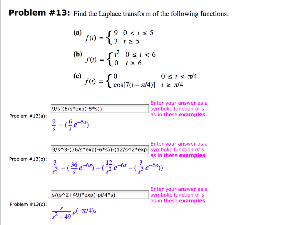 Solved Find The Laplace Transform Of The Following