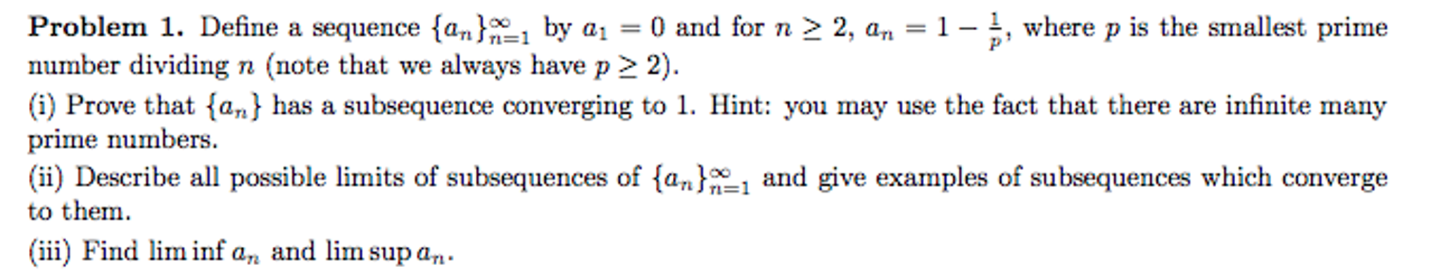 Define a sequence {a_n}_n=1^infinity by a_1 = 0 and | Chegg.com