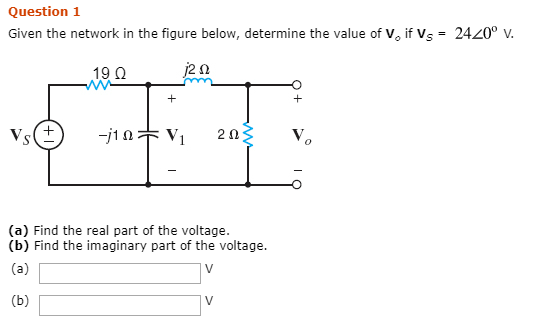 Solved Given the network in the figure below, determine the | Chegg.com