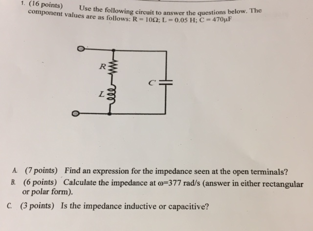 Solved Use the following circuit to answer the questions | Chegg.com