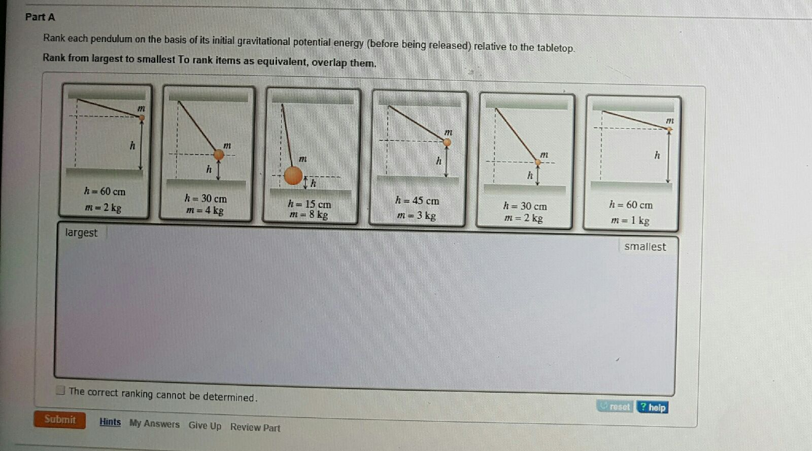Rank Each Pendulum On The Basis Of Its Maximum Speed.