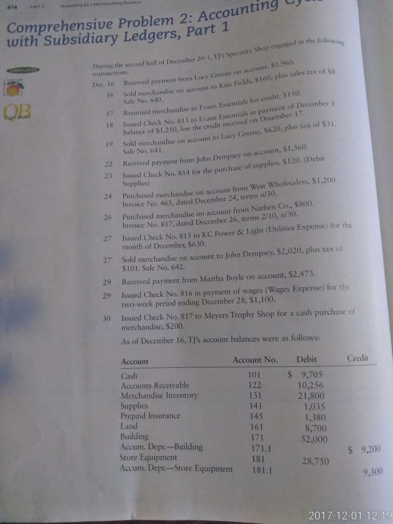 Comprehensive problem 2: Accounting cycle with | Chegg.com