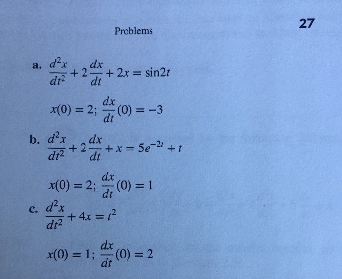 Solved 21)Solve the following differential equations using