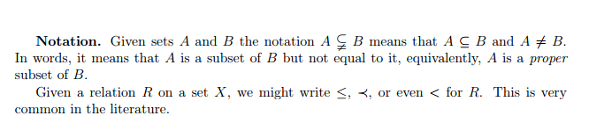 Solved Notation. Given Sets A And B The Notation A C B Means | Chegg.com