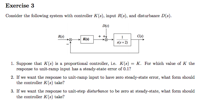 Solved Exercise3 Consider the following system with | Chegg.com