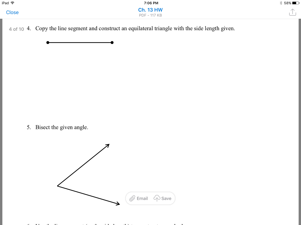 Solved Copy The Line Segment And Construct An Equilateral 