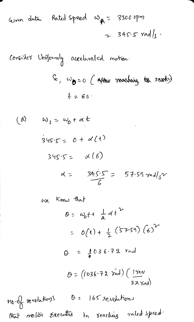 (Solved) - When the power to an electric motor is turned on the motor ...