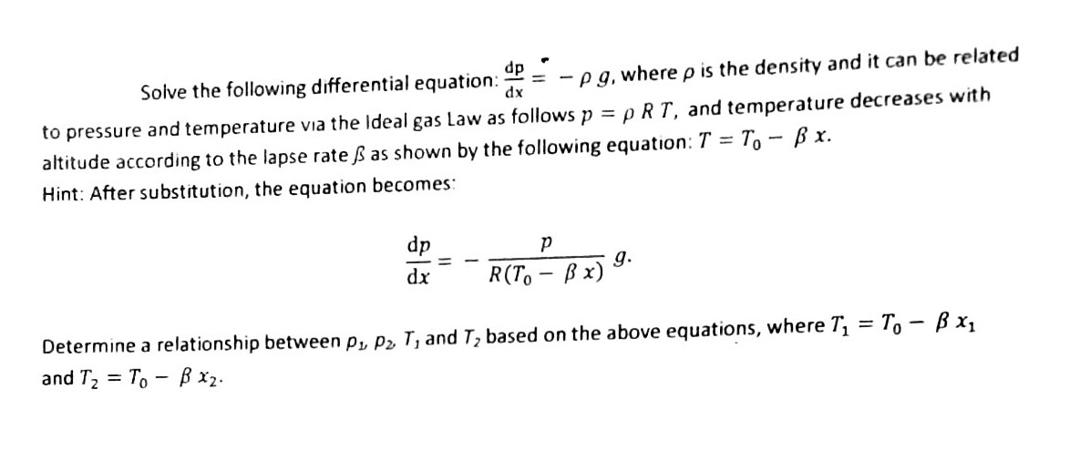 Solved Solve the following differential equation: dp/dx = - | Chegg.com