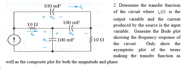Solved 2. Determine the transfer function of the circuit | Chegg.com