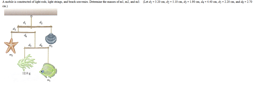 Solved A Mobile Is Constructed Of Light Rods, Light Strings, | Chegg.com