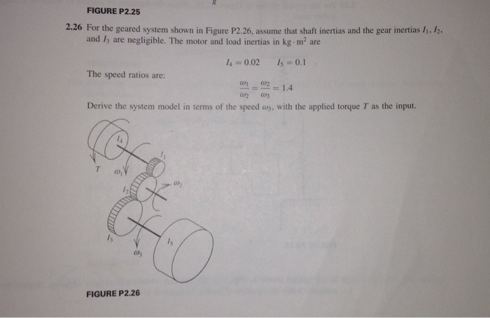 Solved For the geared system shown in Figure P2.26. assume | Chegg.com