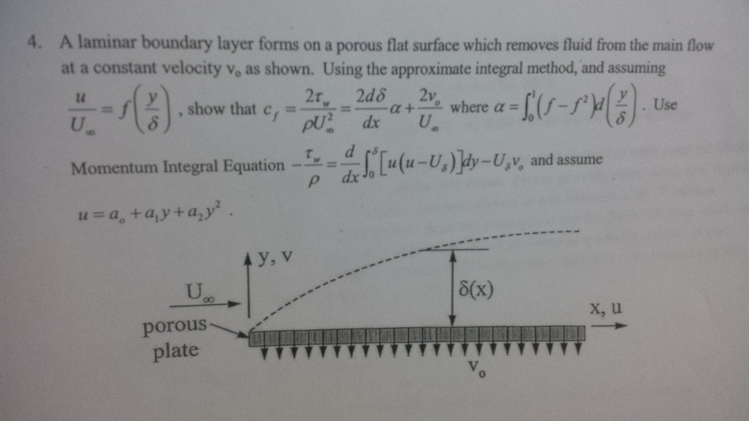 Solved A laminar boundary layer forms on a porous flat | Chegg.com