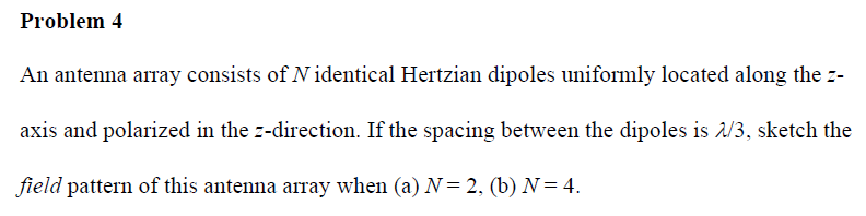 Solved An antenna array consists of N identical Hertzian | Chegg.com