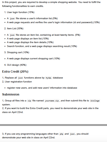 Solved This is a web programming class ... use HTML to build | Chegg.com