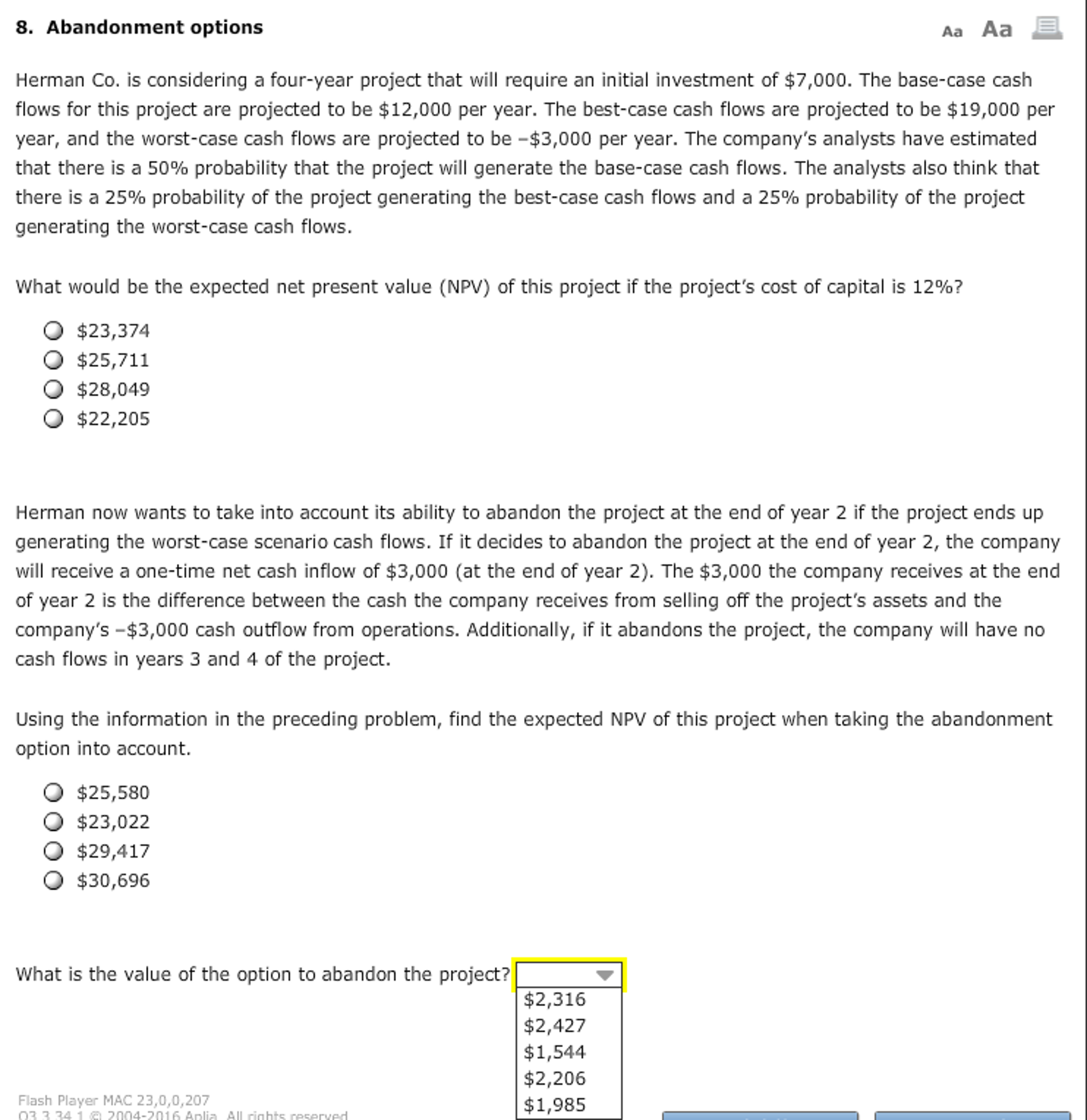 Solved Herman Co Is Considering A Four year Project That Chegg