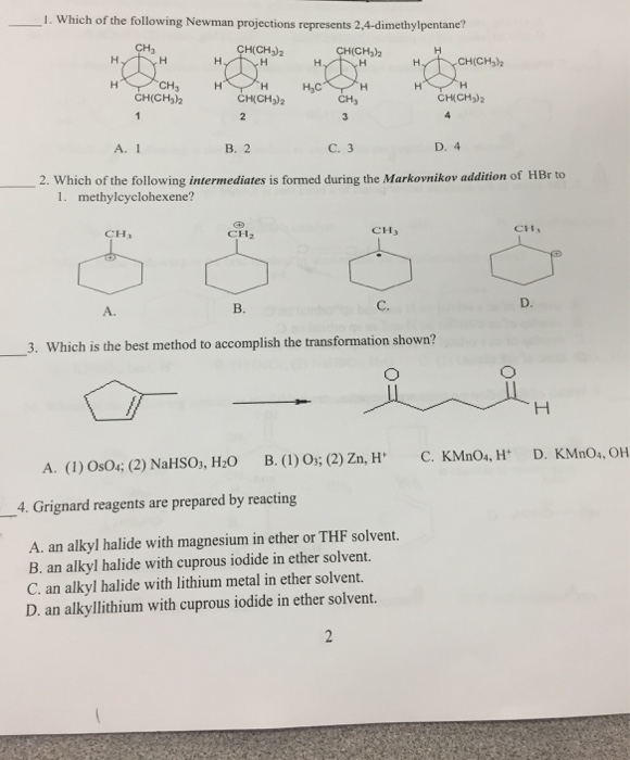 essay questions on organic chemistry