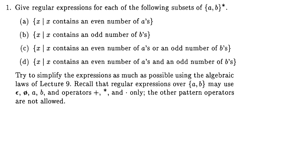 Give regular expressions for each of the following | Chegg.com