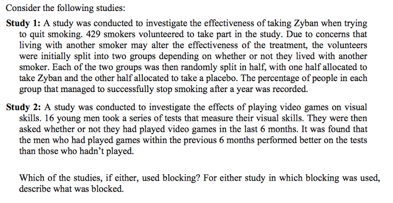 Solved A study was conducted to investigate the | Chegg.com
