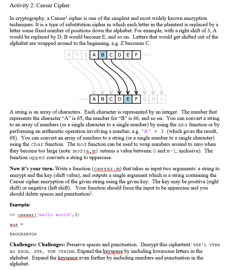 In cryptography, a Caesar1 cipher is one of the | Chegg.com
