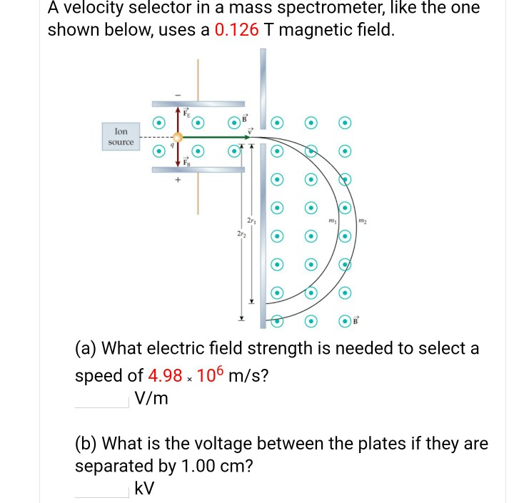 Solved A velocity selector in a mass spectrometer, like the