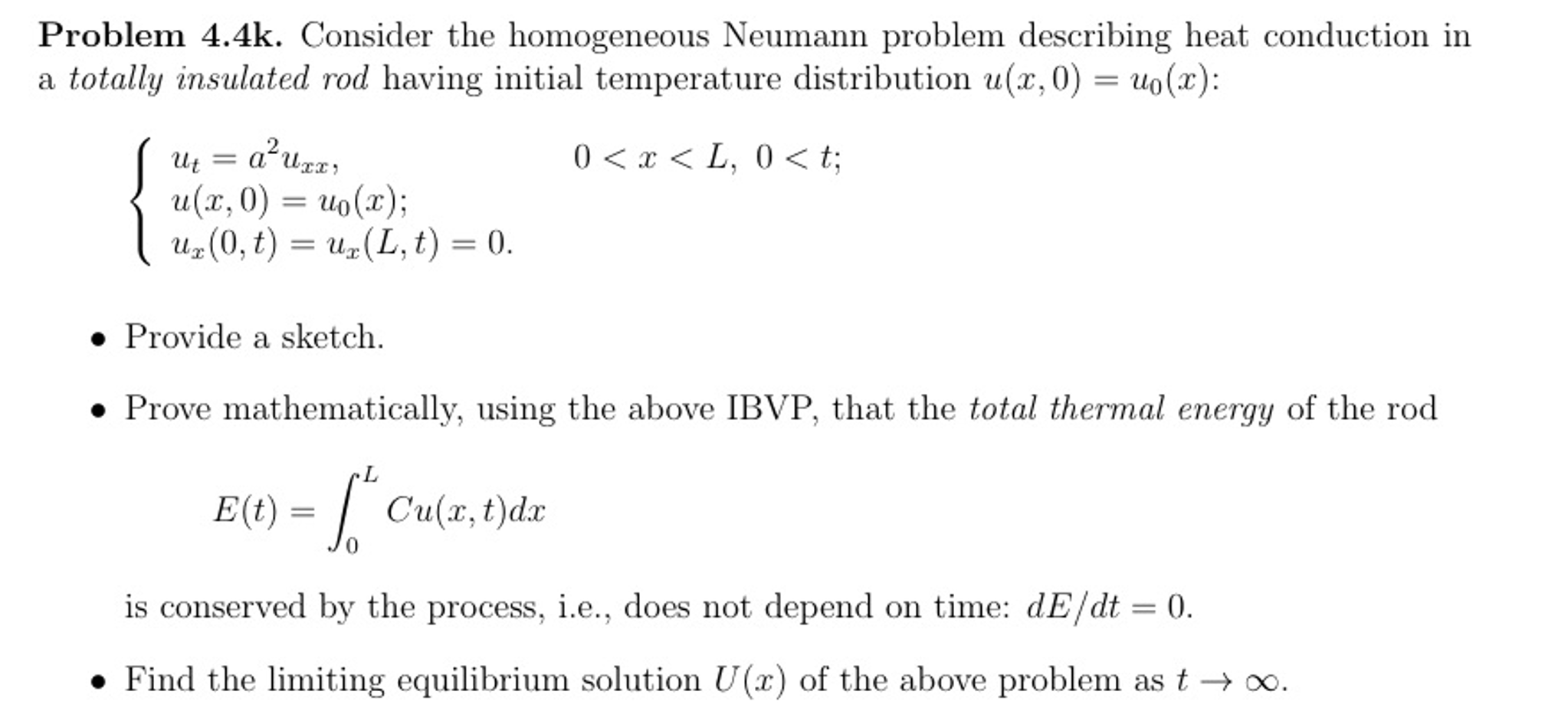 Consider the homogeneous Neumann problem describing | Chegg.com