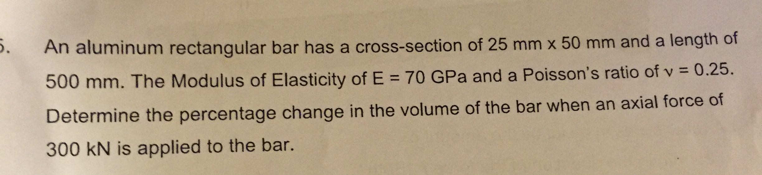 Solved An aluminum rectangular bar has a crosssection of 25