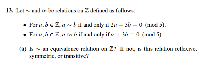 give an example of a relation which is transitive only