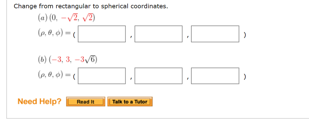 Solved Change from rectangular to spherical coordinates. | Chegg.com