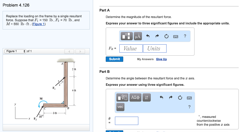 Solved Problem 4.126 Replace the loading on the frame by a | Chegg.com