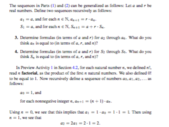 Solved The sequences in Parts (i) and (2) can be generalized | Chegg.com