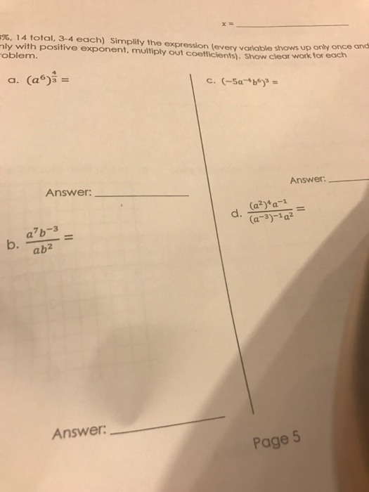 Solved Simplify the expression (every variable shows up only | Chegg.com