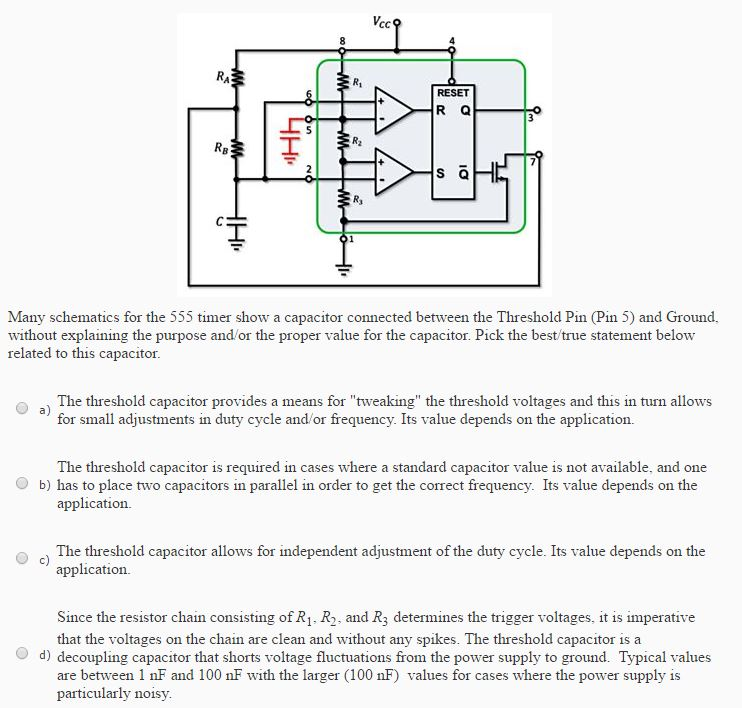 Many schematics for the 555 timer show a capacitor