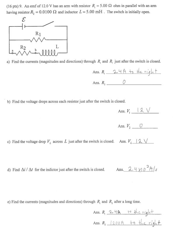 Emf Math Module 12 Solved (16 pts) 9. An emf of 12.0 V has an arm with resistor | Chegg.com