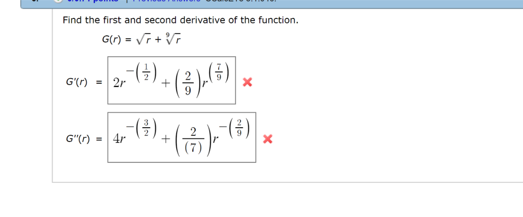 Solved Find The First And Second Derivative Of The Function 8806