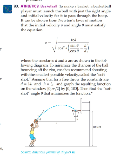 Solved 80. ATHLETICS: Basketball To make a basket, a | Chegg.com